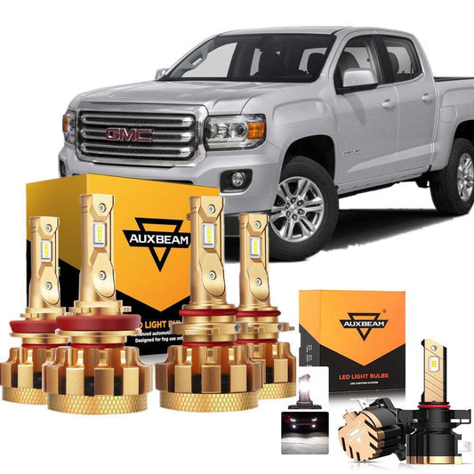 Para 2015-2019 GMC Canyon F-16 Plus Series Canbus incorporado Grado automotriz 14000LM Bombillas LED Paquete de haz alto y bajo