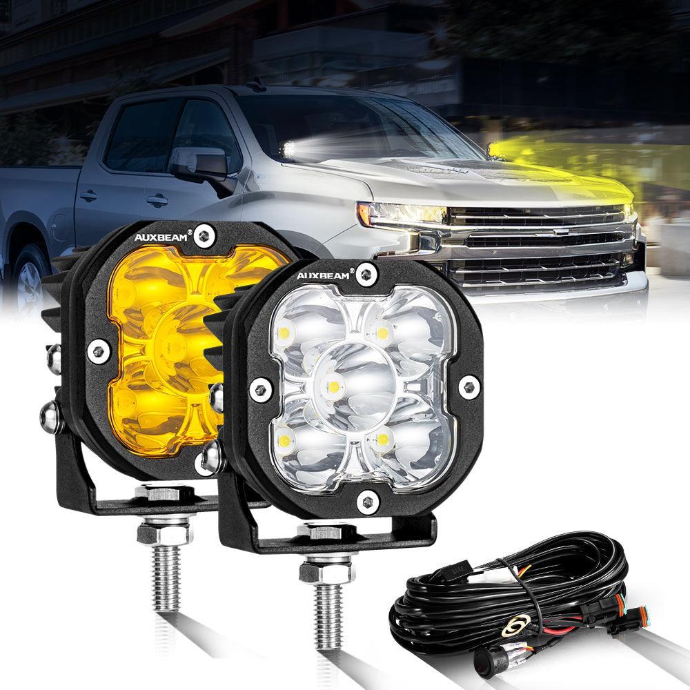 XP-ULTRA Series 3 Inch 80W 9600LM LED Pods Lights White&amp;Amber