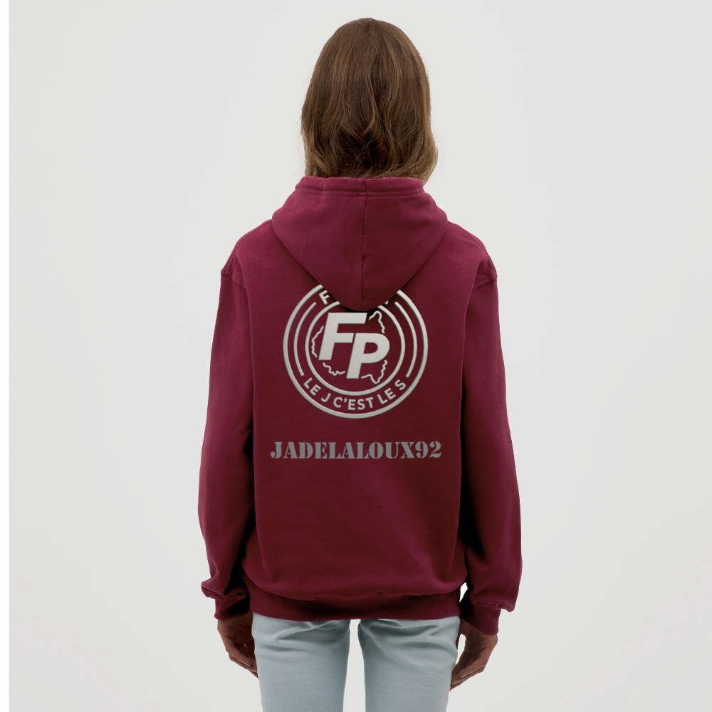 Sweat-shirt à capuche unisexe - bordeaux