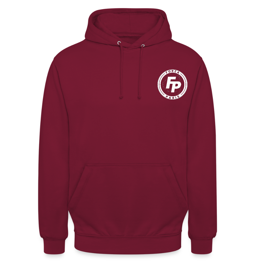 Sweat-shirt à capuche unisexe - bordeaux