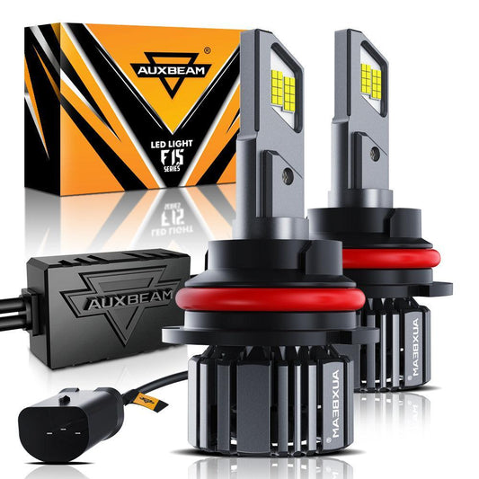 Bombillas LED para faros delanteros 9007/HB5 90W 20000LM Serie F15 20% tamaño más pequeño 6500K blanco frío | 2 bombillas