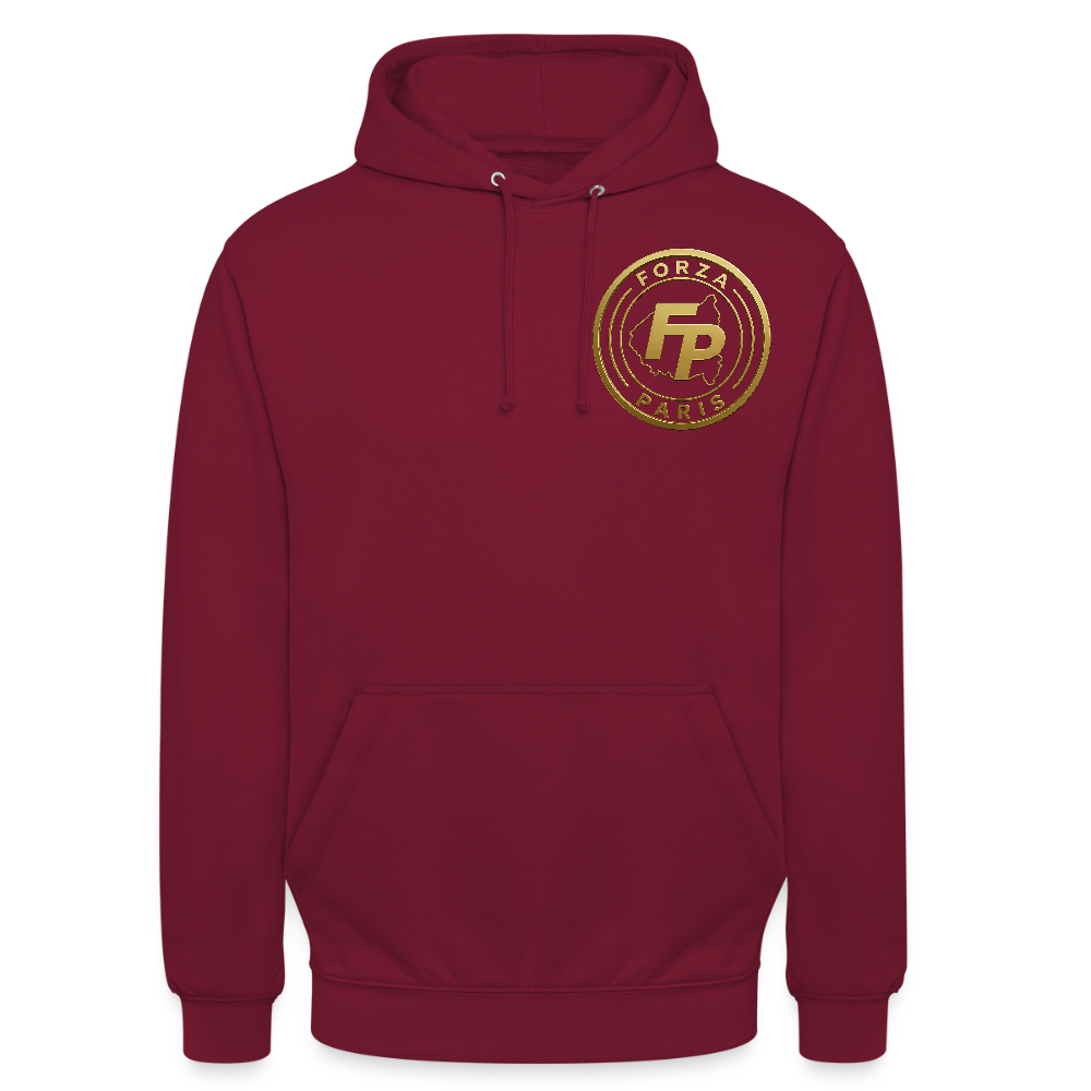 Sweat-shirt à capuche unisexe - bordeaux