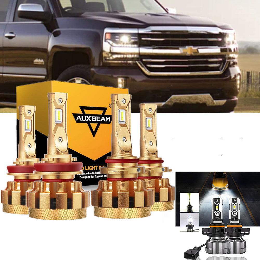 Para 2007-2019 Chevrolet Silverado 2500 HD F-16 Plus Series Canbus incorporado Grado automotriz 14000LM Bombillas LED Paquete de haz alto y bajo