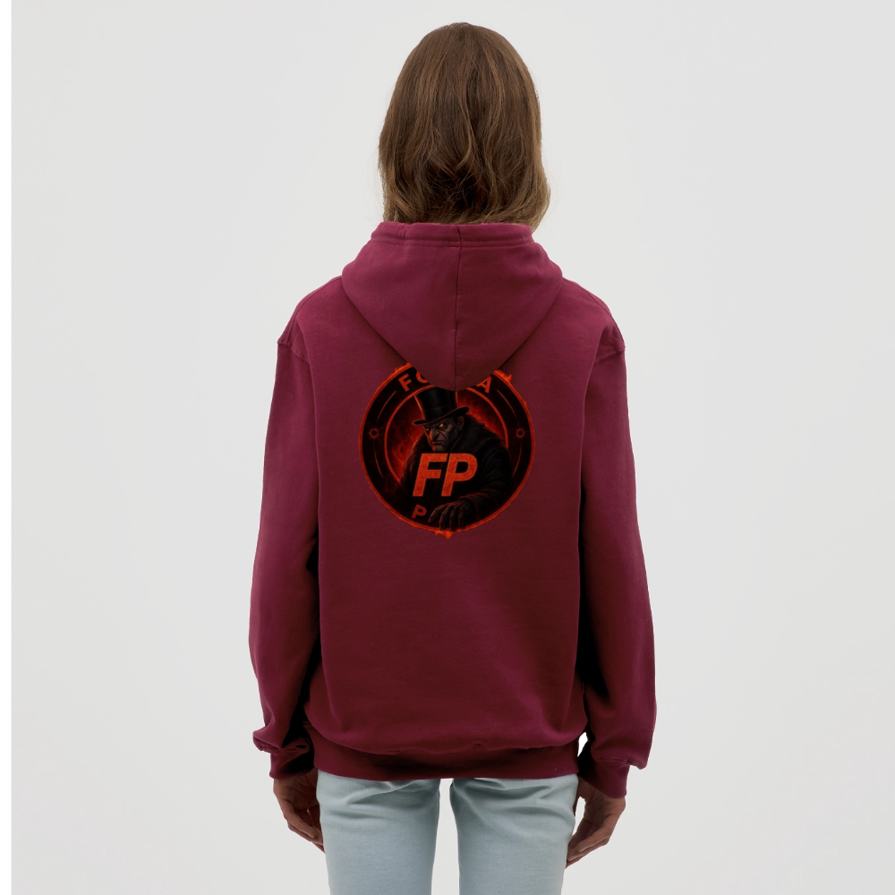 Sweat-shirt à capuche unisexe - bordeaux
