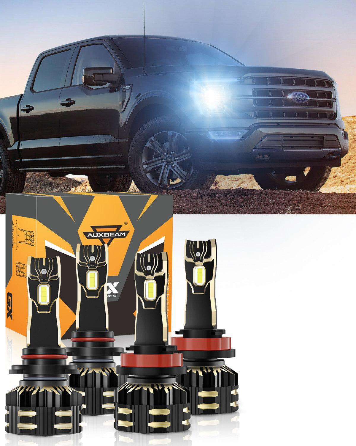 Para Ford F-150 2021 Paquete de bombillas LED para faros delanteros 9005 H11 