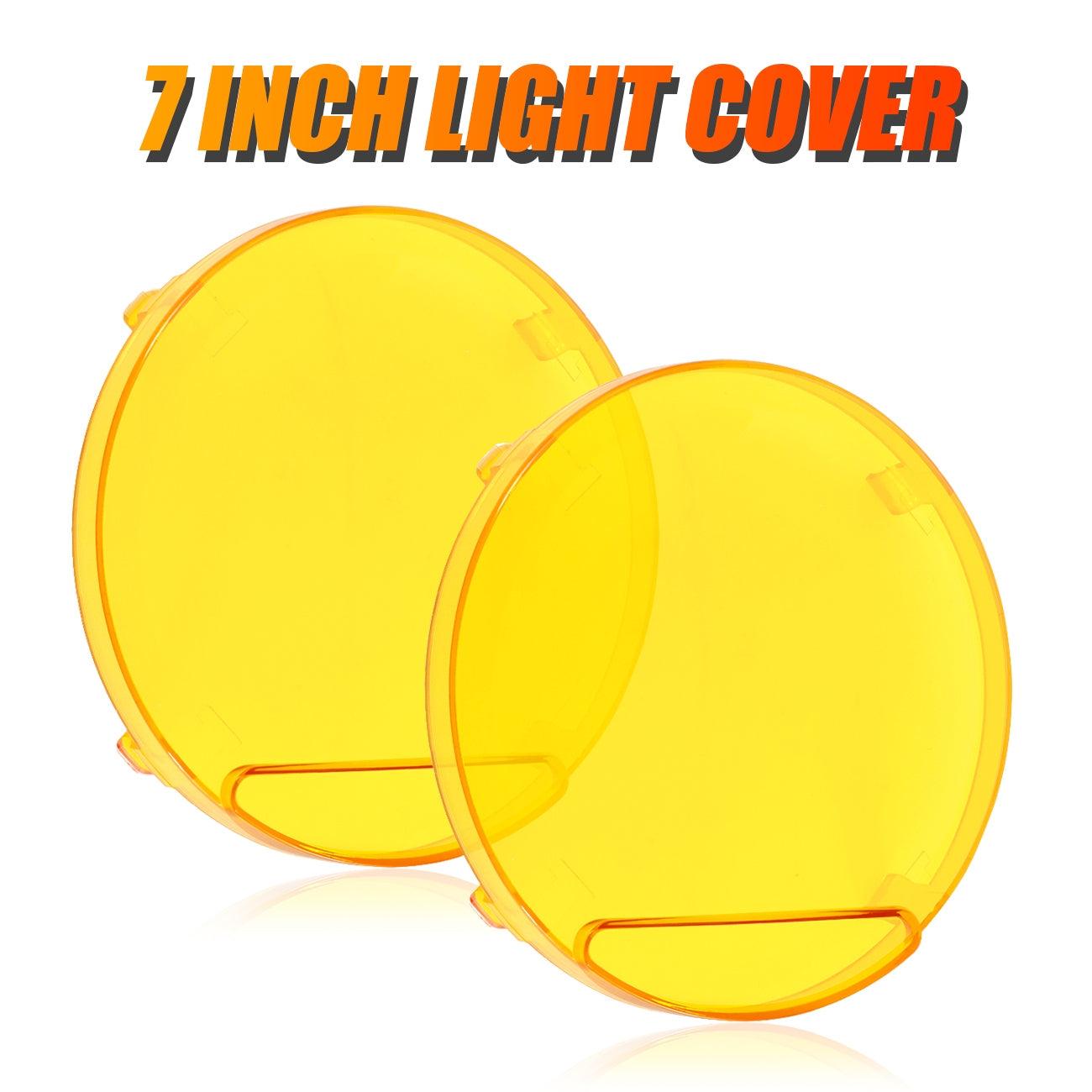 (2pcs/set) 7 Inch 240W Round Offroad LED Driving Lights with DRL+Amber/Black Covers(Optional) for SUV ATV UTV Trucks Pickup Boat 