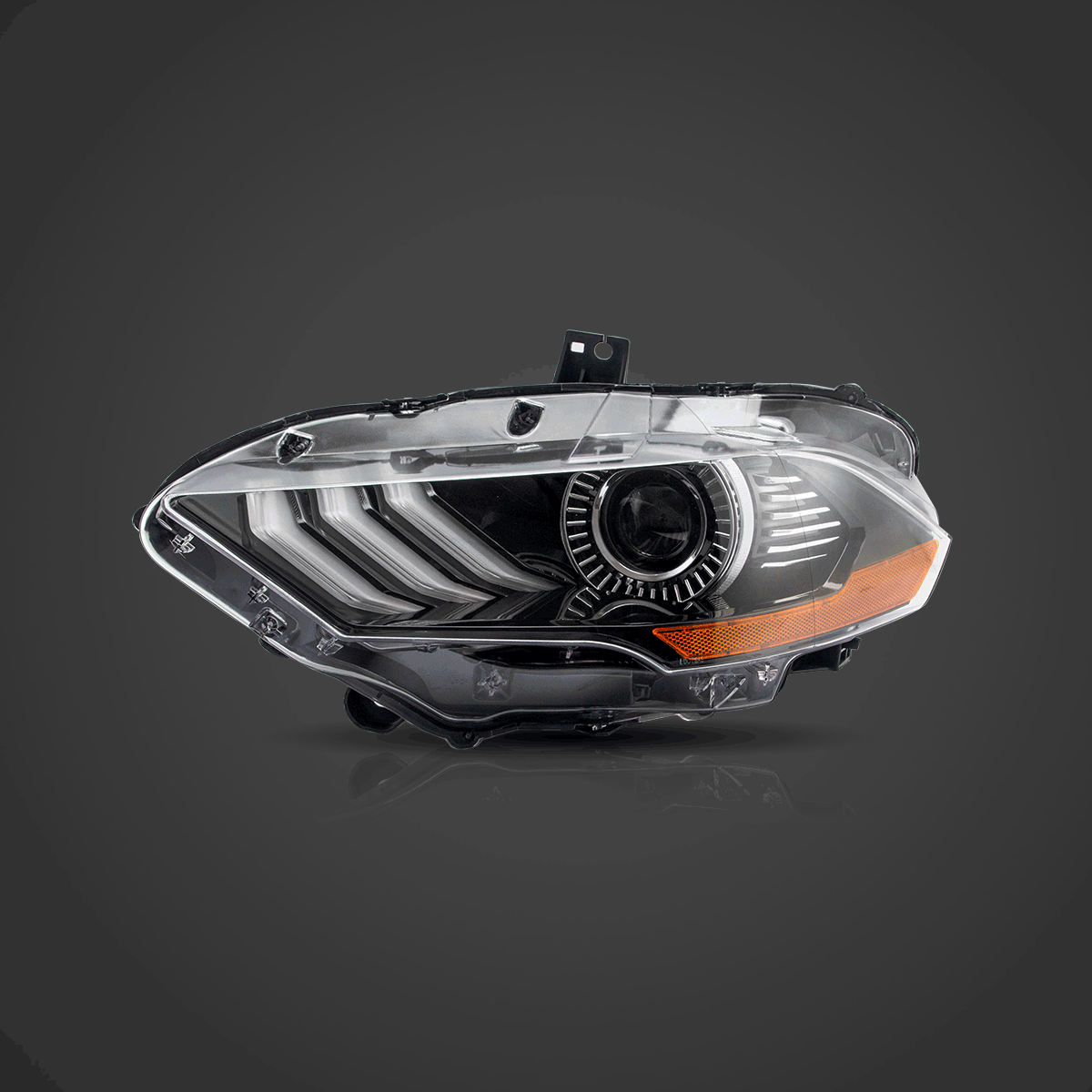 LED Headlight Assembly Dual Beam Projector Black For 2018-2024 Ford Mustang 6th Gen Facelifted