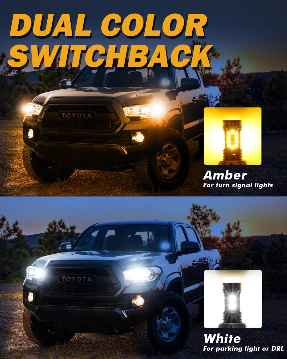 🆕T25 3157 3156 LED Front Turn Signal & DRL Light Bulbs 800% High Brightness CAN-Bus Error Free Dual Color Switchback White & Amber B31 Series | 2 Bulbs