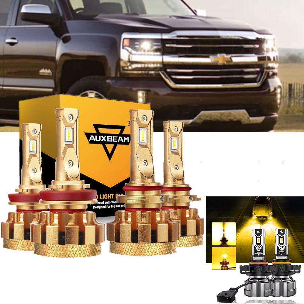 Para 2007-2019 Chevrolet Silverado 2500 HD F-16 Plus Series Canbus incorporado Grado automotriz 14000LM Bombillas LED Paquete de haz alto y bajo