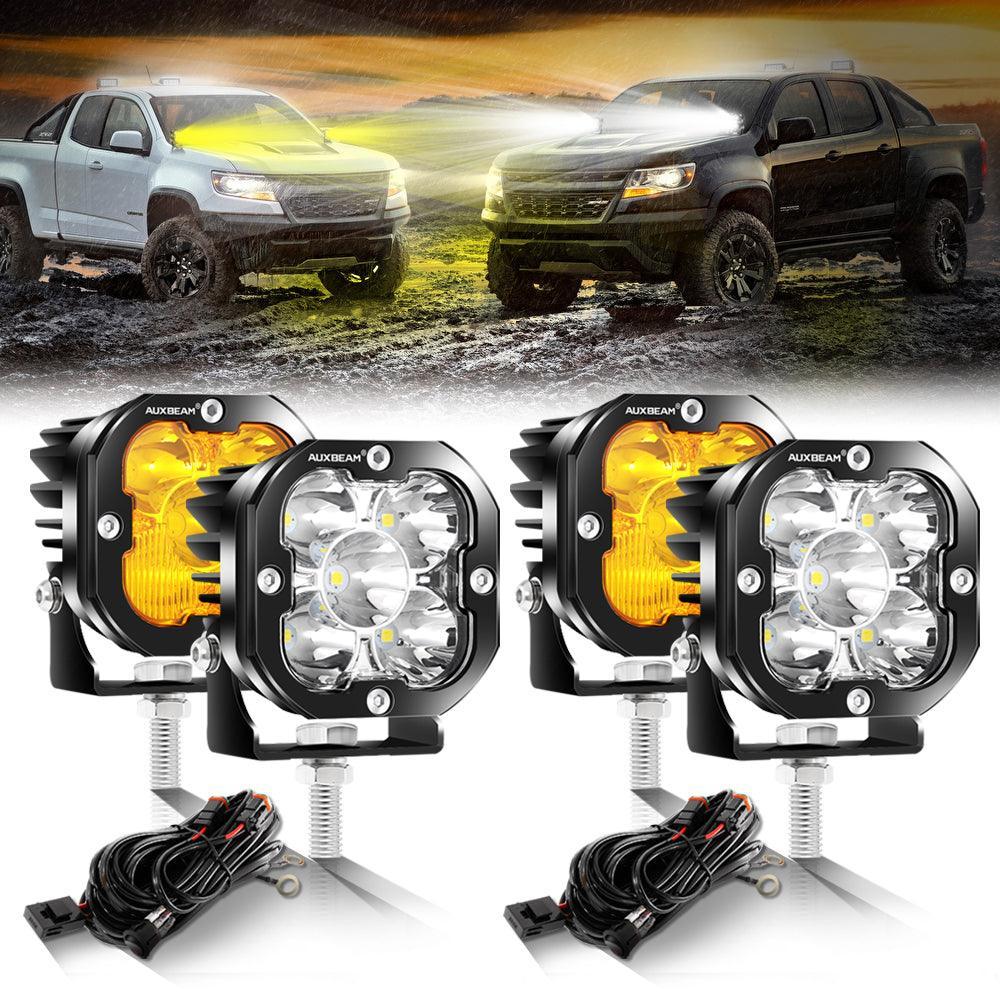 XP-ULTRA Series 3 Inch 80W 9600LM LED Pods Lights White&amp;Amber