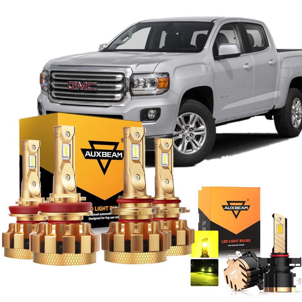 Para 2015-2019 GMC Canyon F-16 Plus Series Canbus incorporado Grado automotriz 14000LM Bombillas LED Paquete de haz alto y bajo