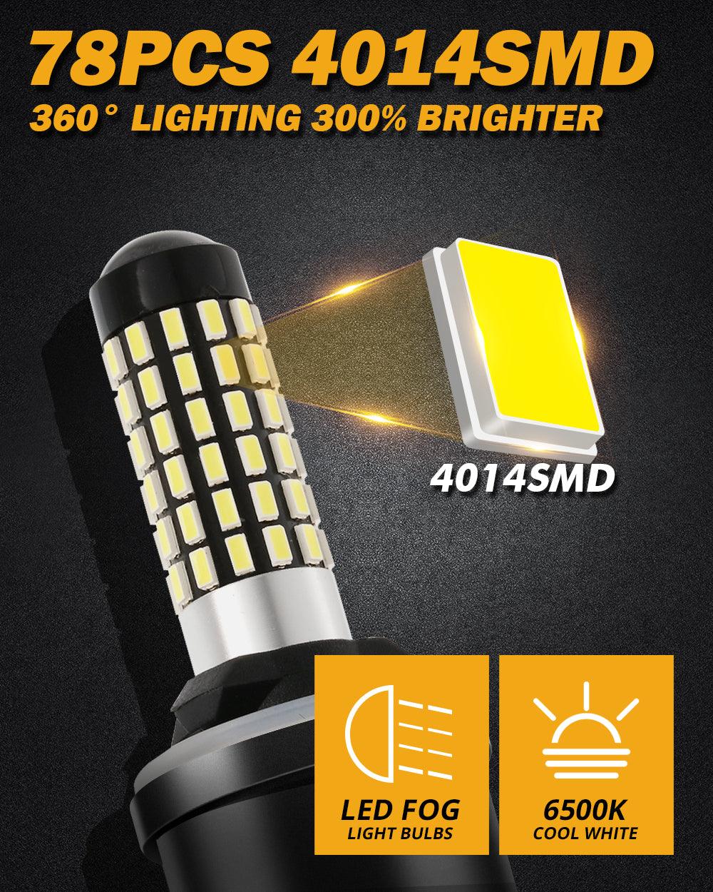 880 885 890 899 892 893 LED Fog Light/DRL Bulbs 6W 2000ML 6500K White | 2 Bulbs