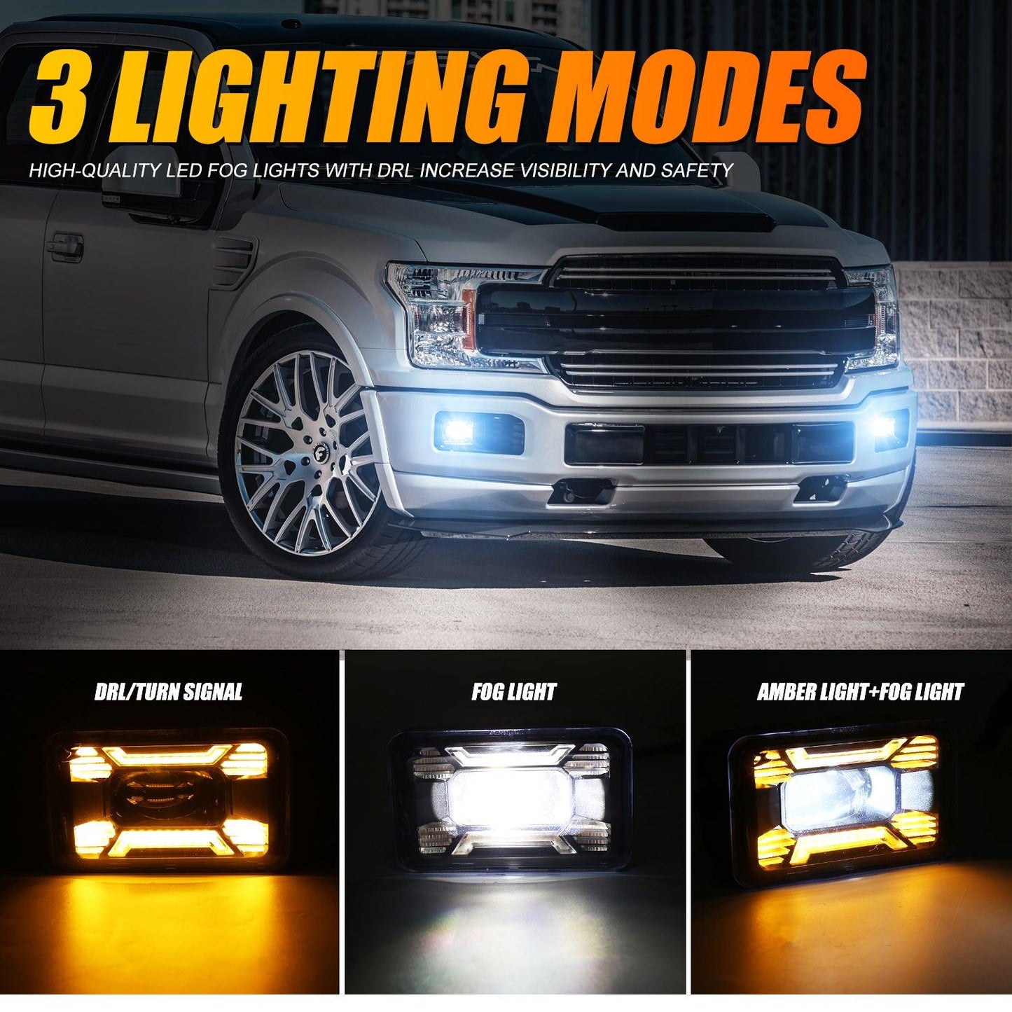 (2pcs/set) 60W Feux De Brouillard LED Avec DRL Pour Ford F150