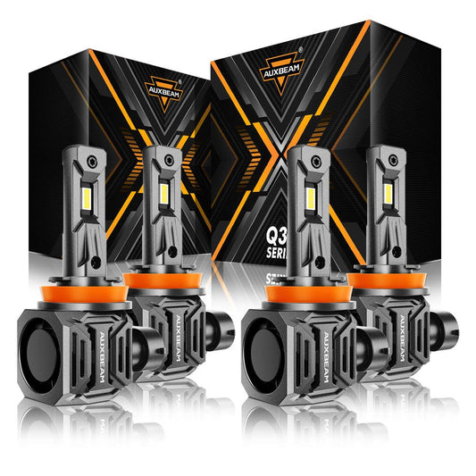 H11+H11 LED Headlight Bulbs Q30 Series Brightest Wireless 110W 24000LM 6500K Cool White | 4 bulbs 