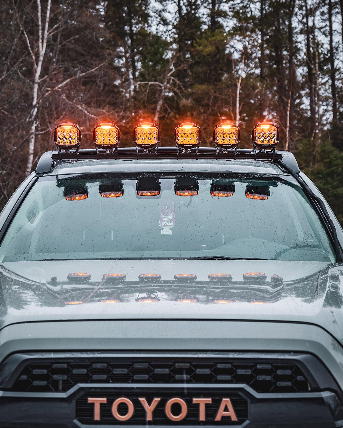 V-MAX Series | 4 Inch 92W 8960LM Combo Beam Side Shooter LED Square Pod Lights with Amber DRL 