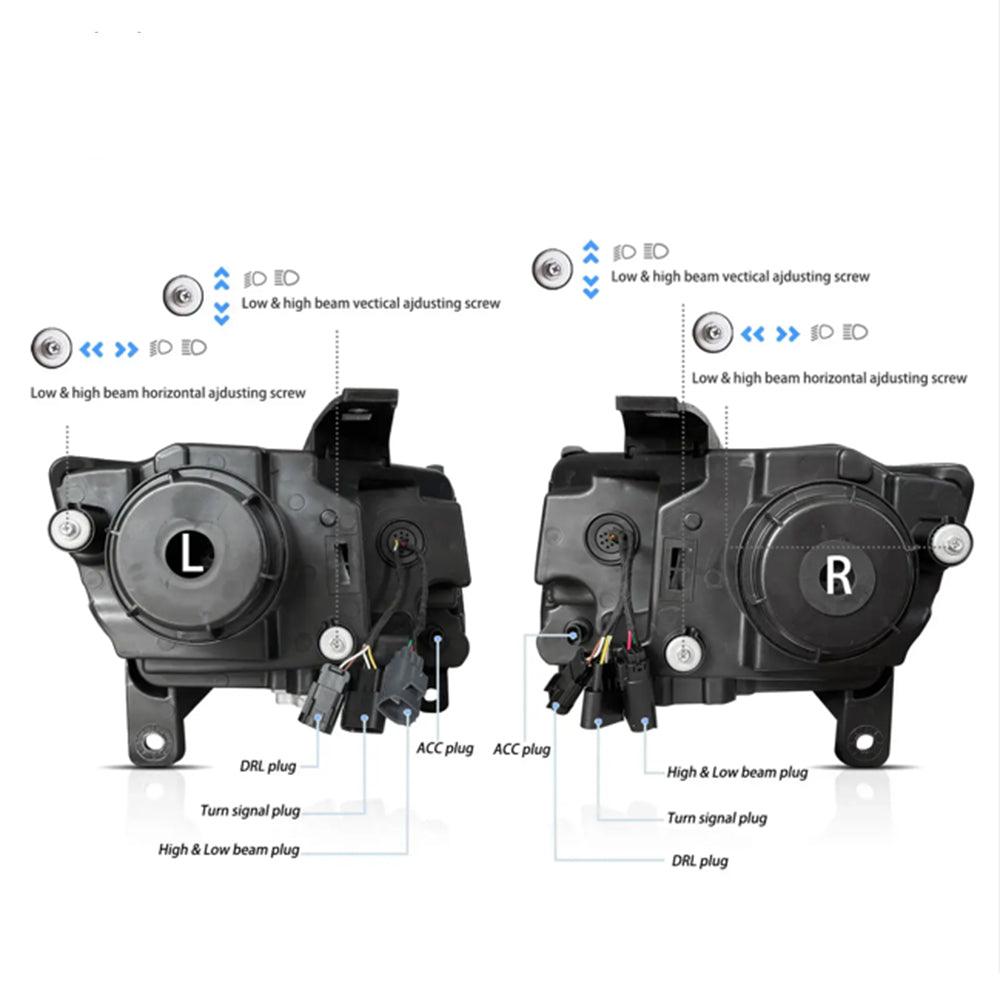 LED Headlight Assembly Full LED With Startup Animation/Blue DRL For 2011-2013 Jeep Grand Cherokee (WK2)