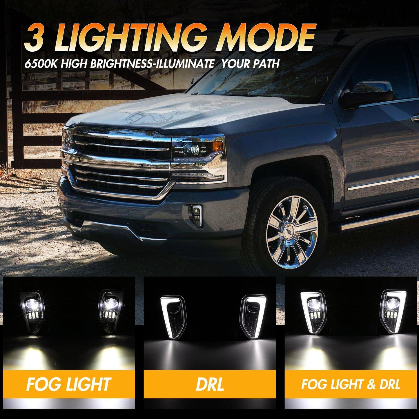 Feux Antibrouillard LED 45W DOT (2pcs/set) pour Silverado 1500
