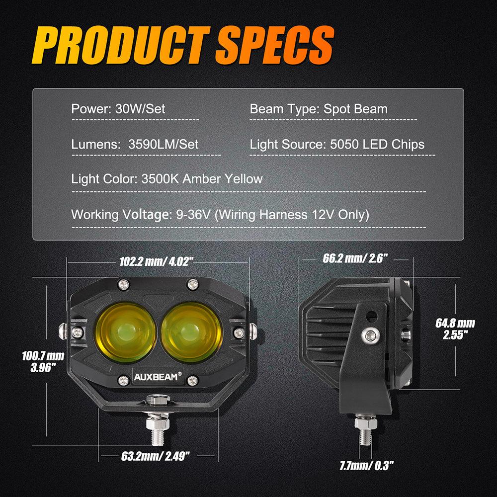 R4 Series | 4 Pouces 60W LED Pods Lumière Amber Spot