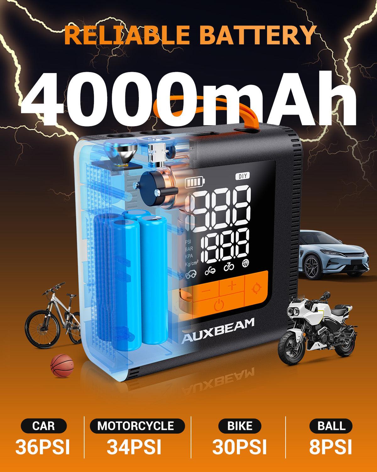 🆕Model-H4 19mm Cylinder Portable Car Tire Inflator Air Compressor Pump for Pickup Truck Car Motorcycle Bike Ball