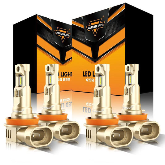 Bombillas LED para faros delanteros H11+H11 60W 16000LM Serie Q20-SE 1:1 OEM Tamaño de fábrica 6500K Blanco frío | 4 bombillas 