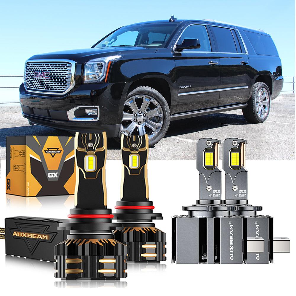 For 2015-2016,2019 GMC Yukon XL HID 9005 D3S LED Headlight Bulbs Bundle