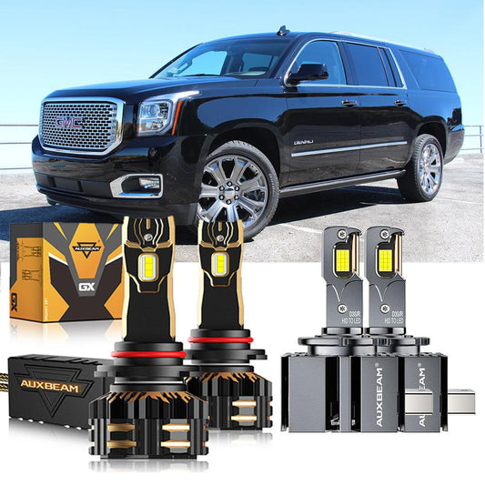 For 2015-2016,2019 GMC Yukon XL HID 9005 D3S LED Headlight Bulbs Bundle