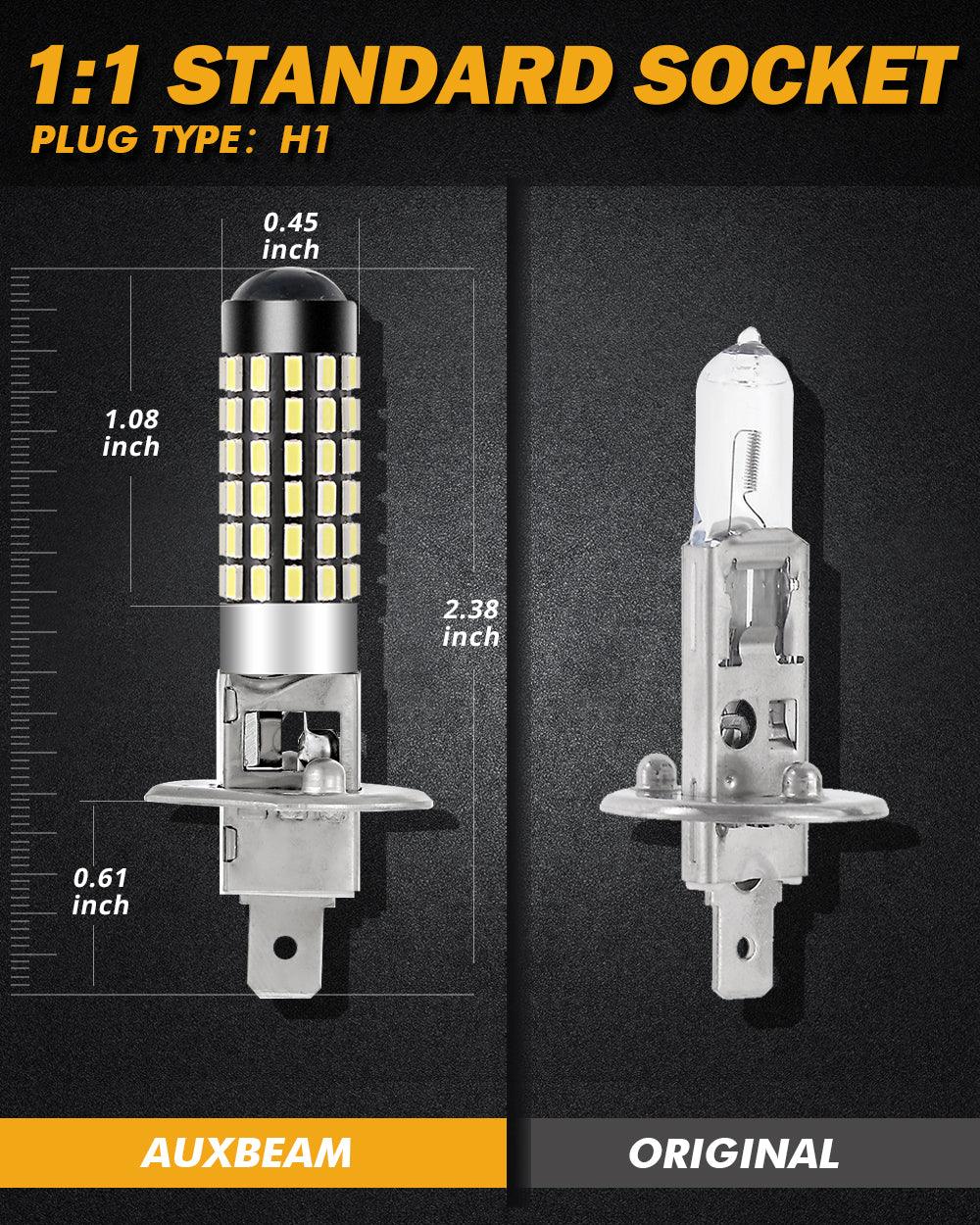 H1 LED Fog Light/DRL Bulbs 6W 2000ML 6500K White | 2 Bulbs