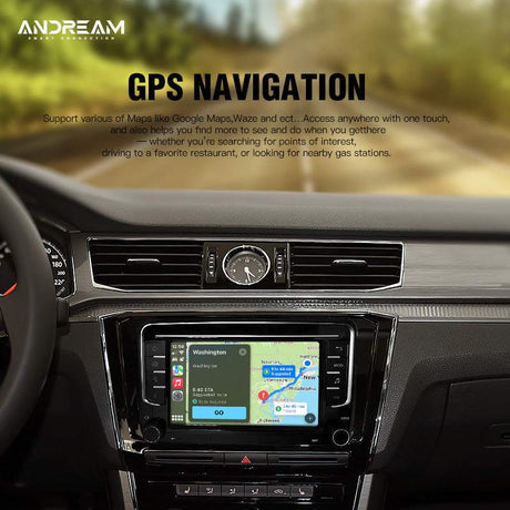 Écran Andream Wireless CarPlay 7" Pour VW Volkswagen POLO GOLF PASSAT B6 SEAT Leon Skoda JETTA TIGUAN TOURAN GPS Multimedia