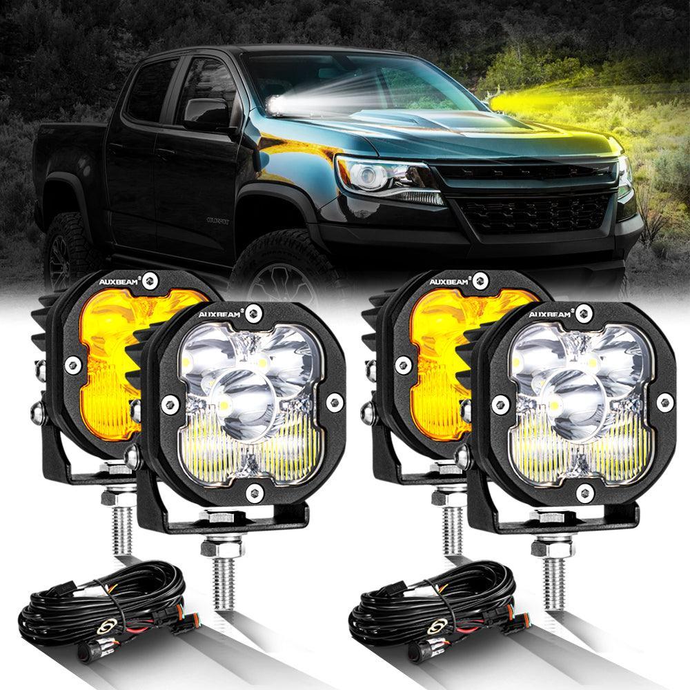 XP-ULTRA Series 3 Inch 80W 9600LM LED Pods Lights White&amp;Amber