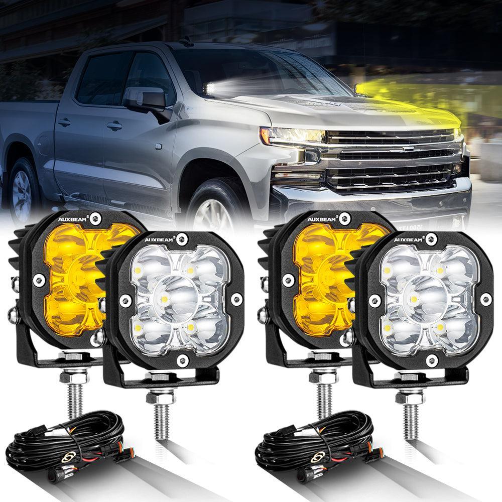 XP-ULTRA Series 3 Inch 80W 9600LM LED Pods Lights White&amp;Amber