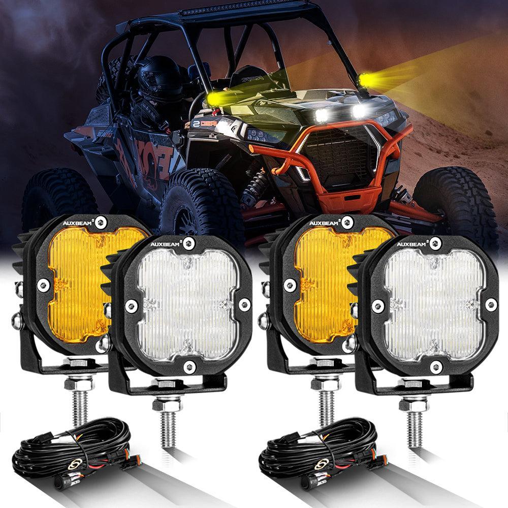 XP-ULTRA Series 3 Inch 80W 9600LM LED Pods Lights White&amp;Amber
