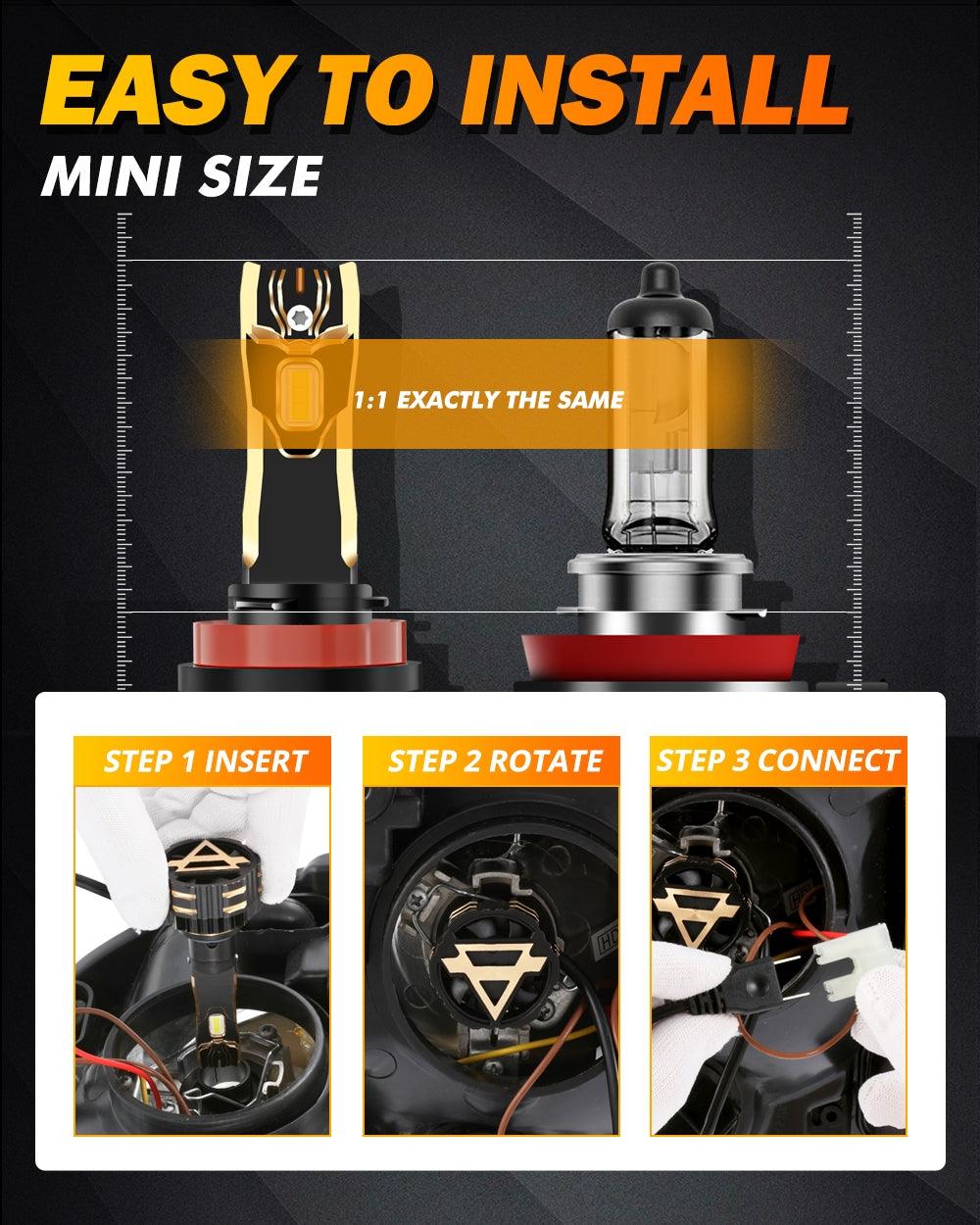 For 2018-2019 Ram 2500 (without projector-type headlights) 9005 h11 LED Headlights Bulbs Bundle