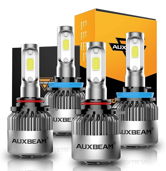 Bombillas LED para faros delanteros 9005+H11 72W 8000ML Serie S2 COB súper brillante 6500K Blanco frío | 4 bombillas 