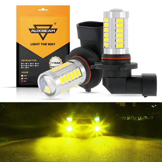 H10 9145 9140 HB3 LED Fog Light/DRL 50W 4000LM Golden Yellow 33LED Series | 2 Bulbs