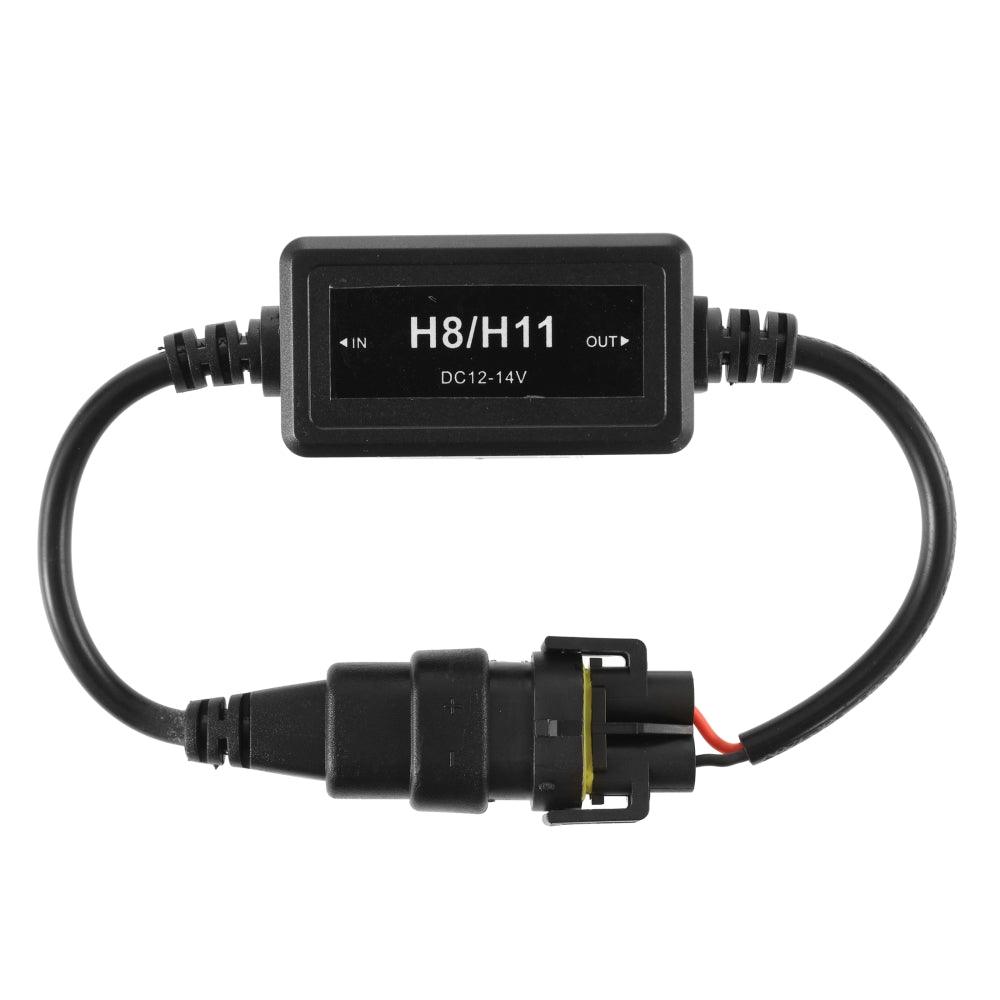 H11/H9/H8 C10-MODEL Enhanced LED Headlight Bulbs Canbus Decoder Anti-Flicker Hyper Flash No Warning Harness Resistor Conversion Kit 2pcs/set