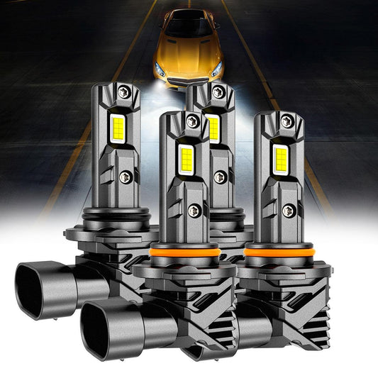 🆕9005+9006 LED Headlight Bulbs Q15 Series Fanless&amp;Wireless 60W 18000LM 6500K Cool White | 4 bulbs