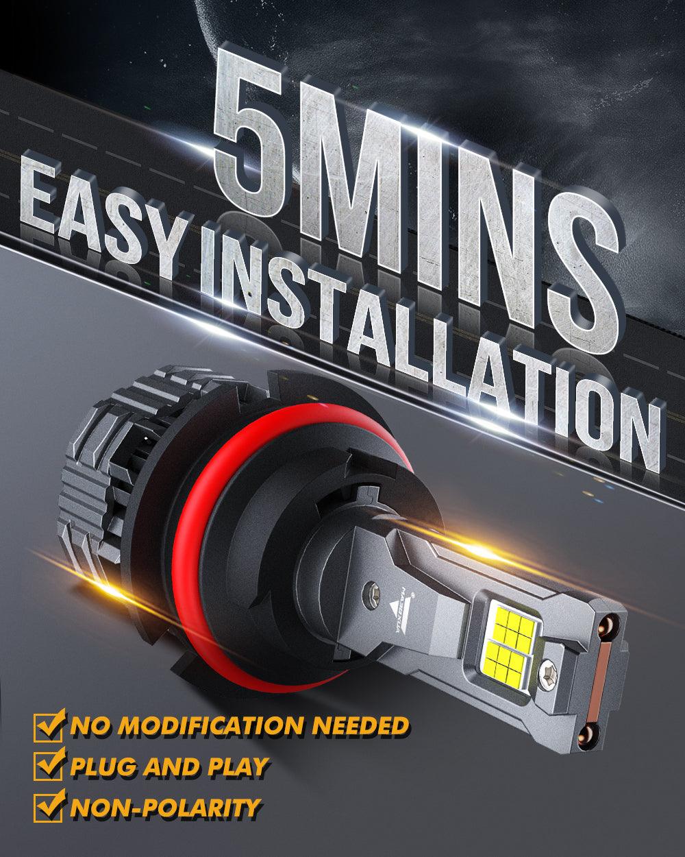 9007 LED Headlight Bulbs 110W 24000LM F22 Series High Brightness 6500K Cool White | 2 bulbs