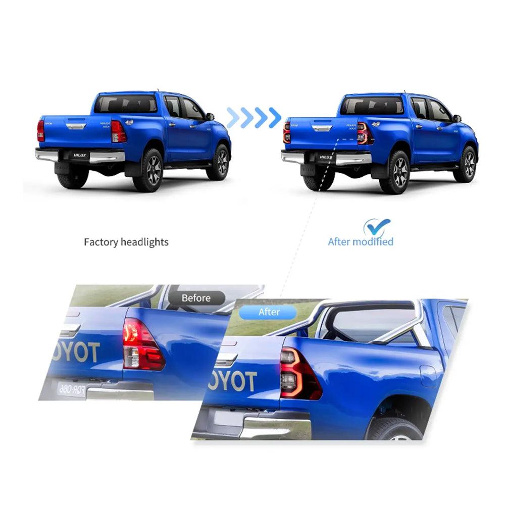 LED Tail Lights Assembly With Dynamic Welcome Lighting For 2015-2022 Toyota Hilux SR5 8th Gen (GUN125, GUN126R)
