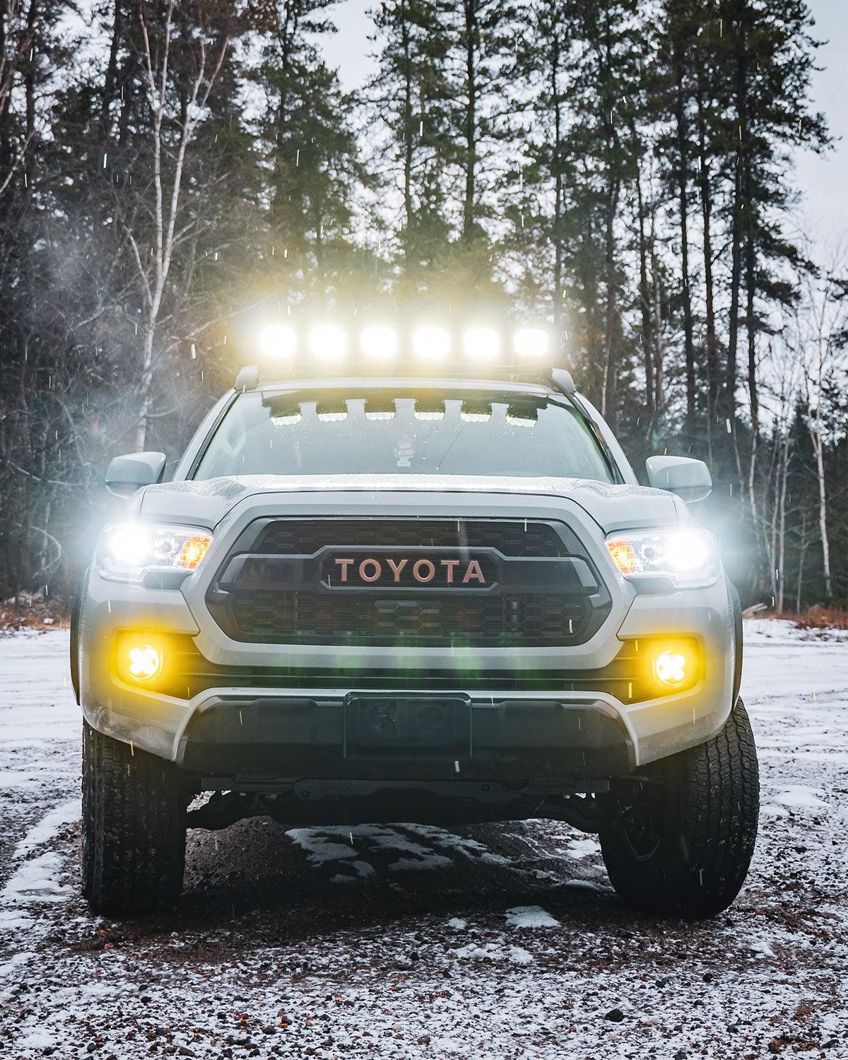 V-MAX Series | 4 Inch 92W 8960LM Combo Beam Side Shooter LED Square Pod Lights with Amber DRL 