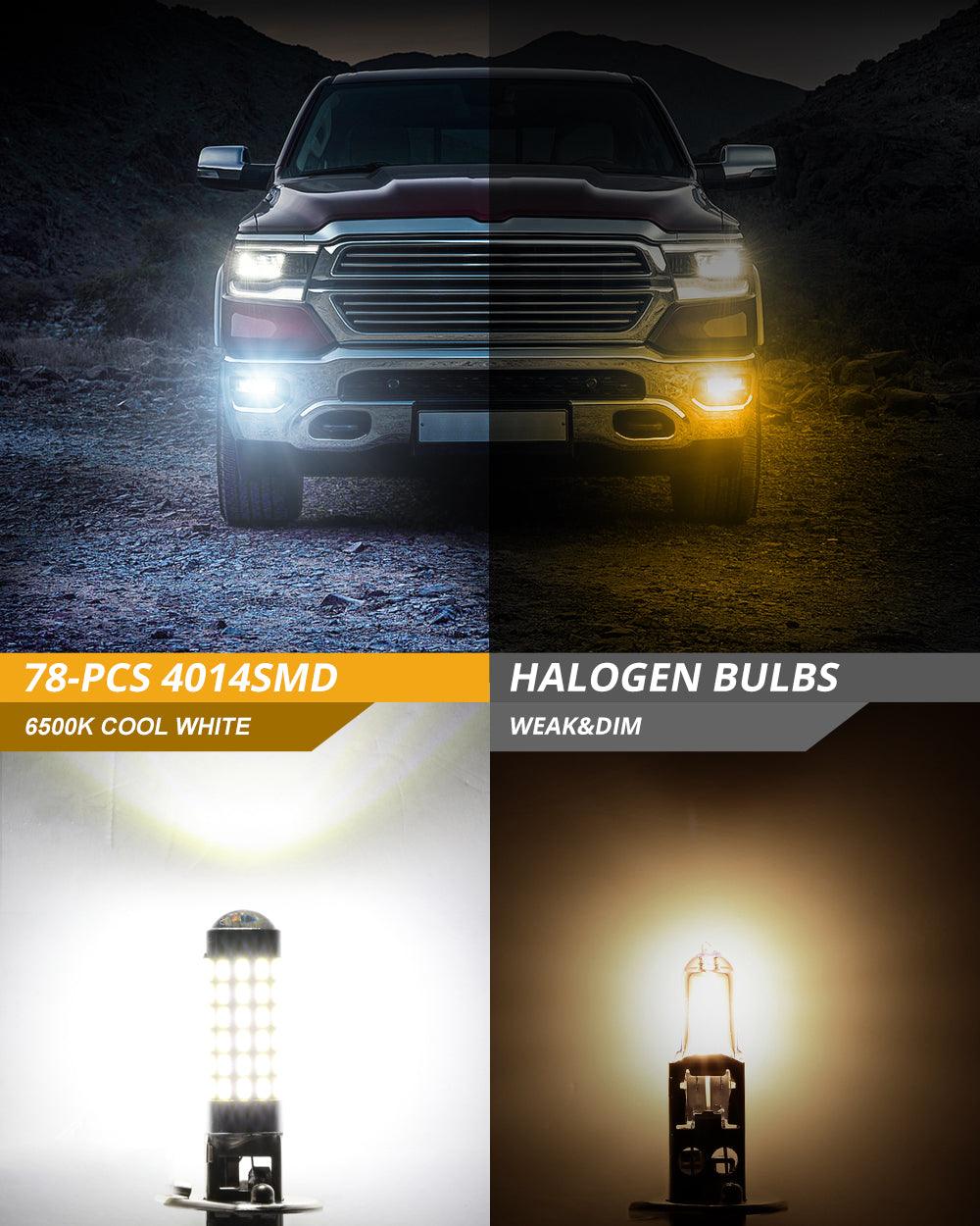 H1 LED Fog Light/DRL Bulbs 6W 2000ML 6500K White | 2 Bulbs