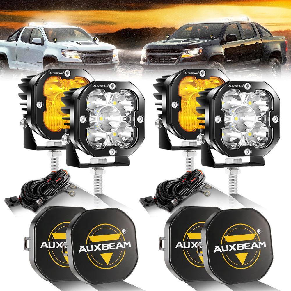 XP-ULTRA Series 3 Inch 80W 9600LM LED Pods Lights White&amp;Amber
