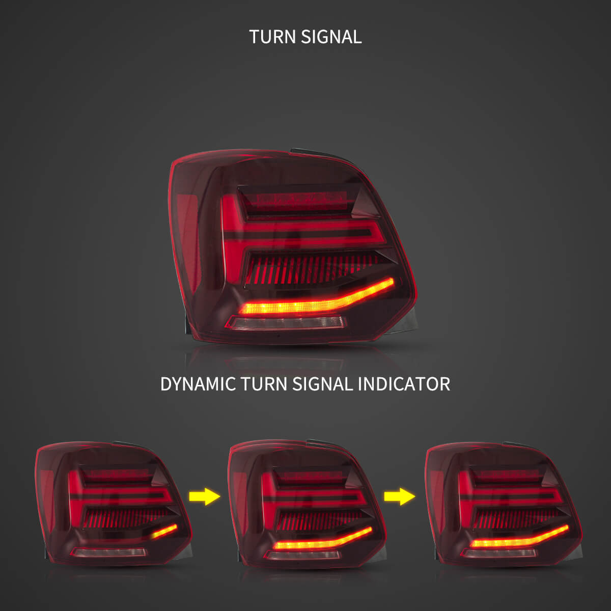 LED Tail Light Assembly With Sequential Turn Signal For 2009-2017 Volkswagen Polo 5th Gen (LWB/SWB）