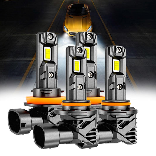 🆕9005+H11 LED Headlight Bulbs/Fog Lights Q15 Series Fanless&amp;Wireless 60W 18000LM 6500K Cool White | 4 bulbs