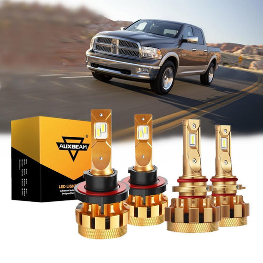 Para Dodge Ram 3500 2010 (con 2 faros) Serie F-16 Plus Canbus incorporado Grado automotriz 14000LM Bombillas LED Paquete de haz alto y bajo