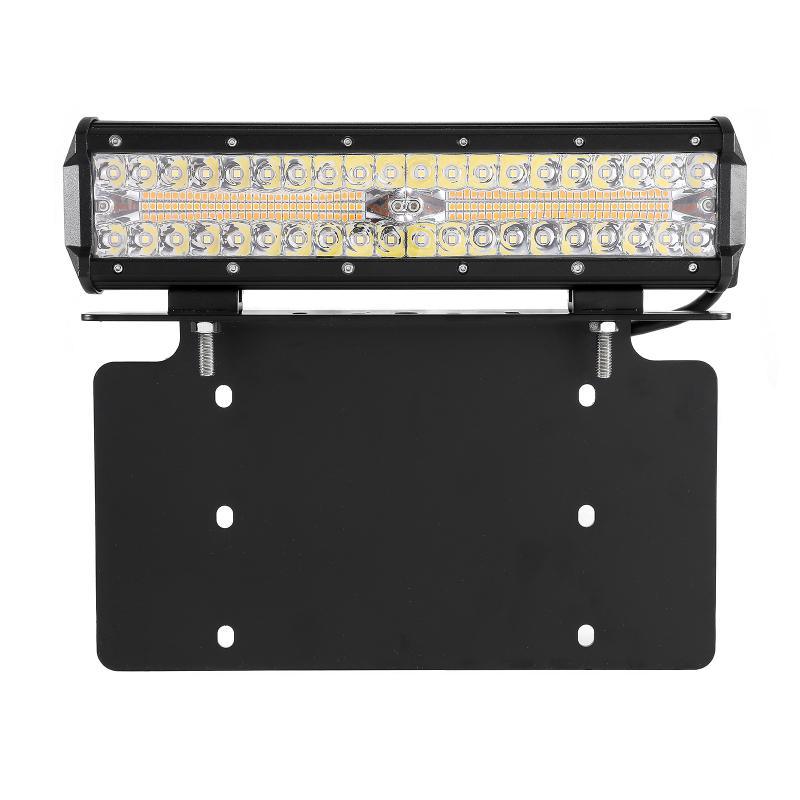 LED Light Bar Steel License Plate Mounting Bracket Front Bumper Holder Fit for Most Trucks, Pickups, SUV, Jeep, 4x4, Cars (US Version)
