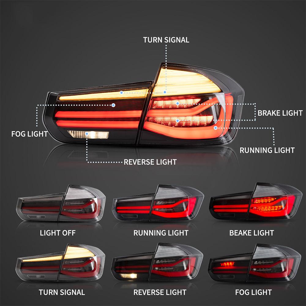 LED Tail Lights Assembly With Sequential Amber Turn Signal For 2012-2019 BMW 3 Series 6th Gen (F30 F35 F80)