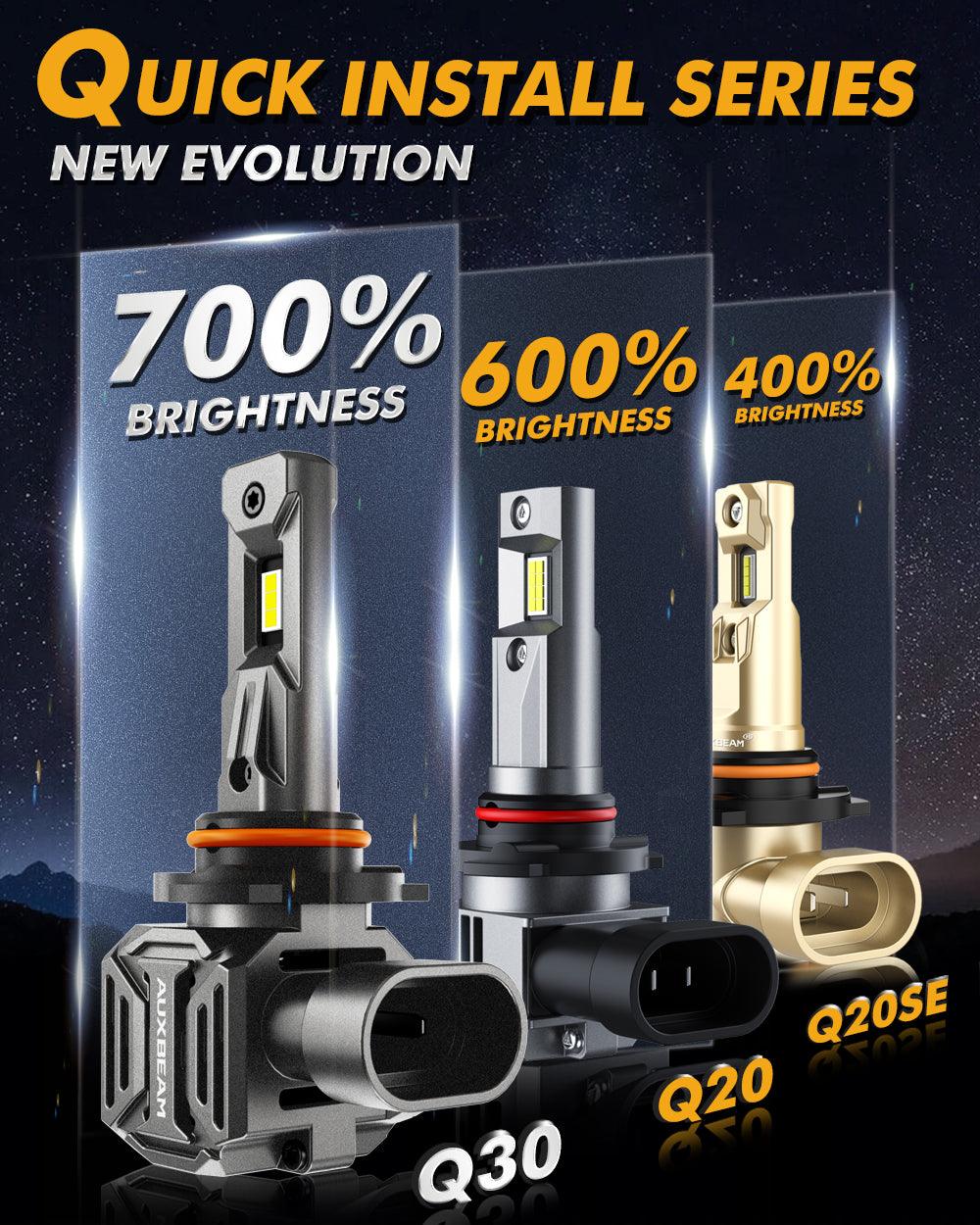 9005/HB3 LED Headlight Bulbs Q30 Series Brightest Wireless 110W 24000LM 6500K Cool White | 2 bulbs