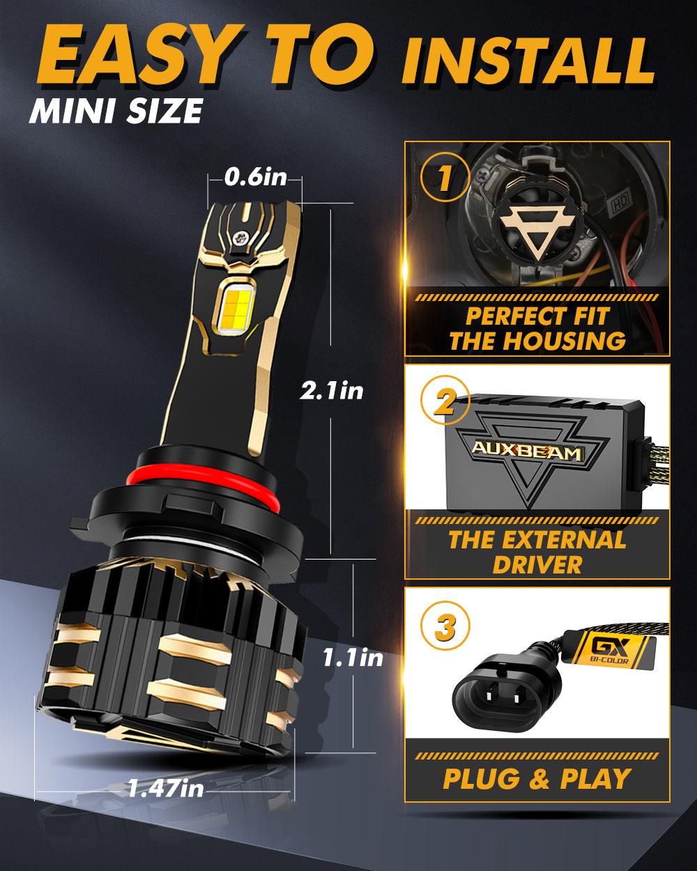 9005/HB3 LED Bulb Fog Lights/Low Beam Lights 110W 25000LM GX Bi-Color Series High Power &amp; Brightness Dual Color Switchback | 2 bulbs 