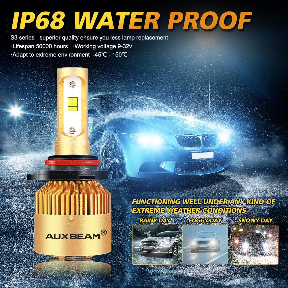 9005+9006 LED Headlight Bulbs 72W 8000LM S3 Series Fan Cooling 6500K Cool White | 4 Bulbs