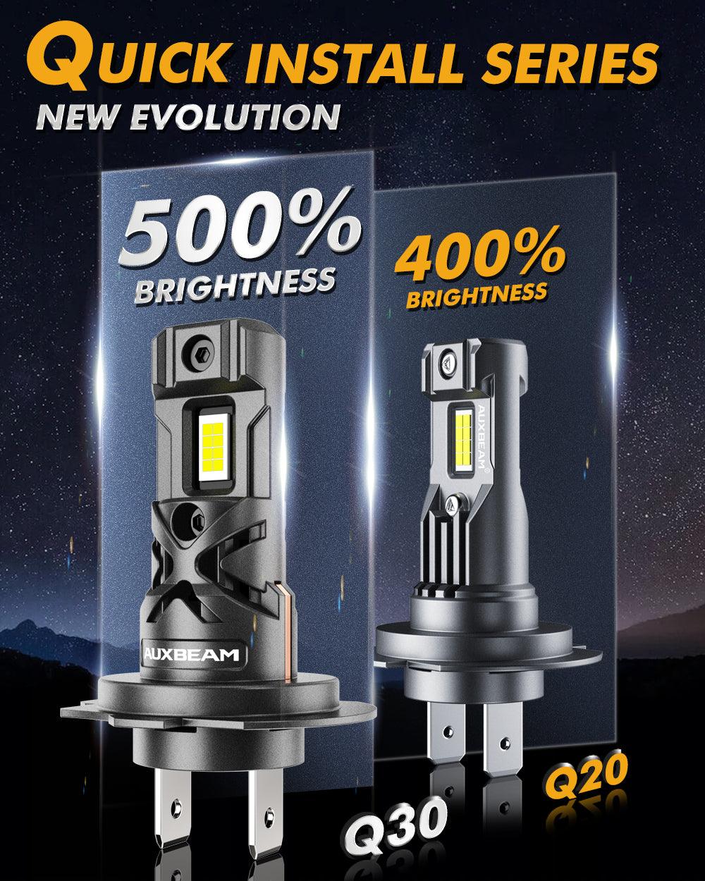 H7 LED Headlight Bulbs Q30 Series Brightest Wireless 60W 16000LM 6500K Cool White | 2 bulbs
